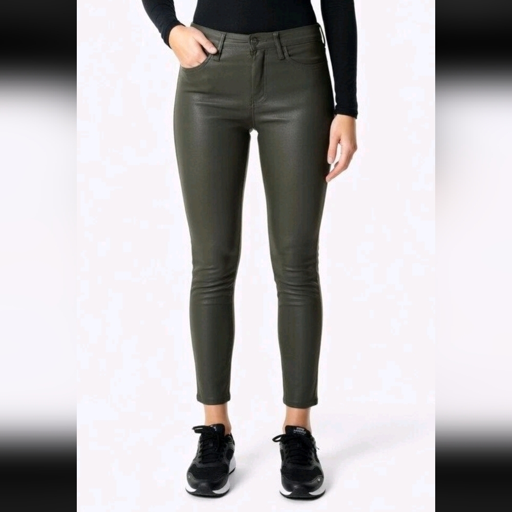 NWT Joe's Jeans The Icon Skinny Ankle in Burnt Jade Green Coated Jeans 24